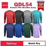 【PREMIUM】 RIGHTWAY Long Sleeve Jersey T-Shirt Baju Microfiber Lengan Panjang Lelaki Perempuan Kosong