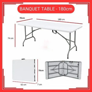 6 Kaki 6 Feet Foldable Banquet Table Event Catering Hall Buffet Folding Table Pasar Malam Meja Li