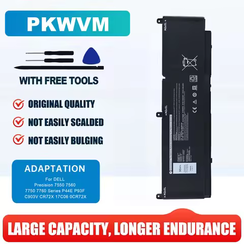 95WH PKWVM L aptop Battery For DELL Precision 7550 7560 7750 7760 Series P44E P93F C903V CR72X 17C06