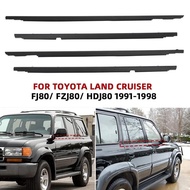 4PCS Outer Windows Rubber Weatherstrip Door Sealing Belt Moulding Trim For Toyota Land Cruiser FJ80 