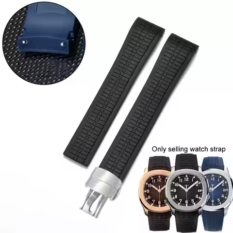 High Quality Soft Rubber Watch Band Aquanaut Fits For Patek Philippe Silicone 5164A 5167A 5168A Fold