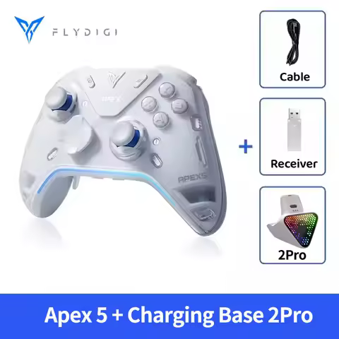 Flydigi Apex 5 Game Controller Wireless Tri-Mode Force Feedback Gamepads Elite Handle Hall Effect Pc