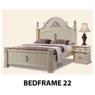 BEDFRAME/DOUBLE BED/QUEEN SIZE BED/WOODEN BED/KATIL KAYU/WHITE BEDFRAME/QUEEN BEDFRAME/VICTORIA BED/COUNTRY DESIGN BED