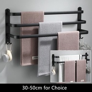 Towel Hanger Wall Mounted 30-50 CM Towel Rack Bathroom Aluminum Black Towel Bar Rail Matte Black Tow