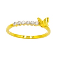 Happy Jewelry Butterfly Ring Diamond Gold Real 37.5% ME947