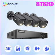 HTKMD ANNKE ชุดกล้องวงจรปิดระบบรักษาความปลอดภัยวิดีโอ5MP 8CH ไลท์พร้อม3K 4X กันน้ำไมโครโฟนในตัว5MP กล้องวงจรปิด5 IN1 H.265 + DVR HSEHW