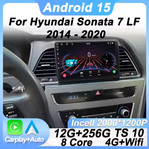 2 Din Android Auto For Hyundai Sonata 7 LF 2014 2015 2016 2017 - 2020 Android 15 GPS Navigation Car 