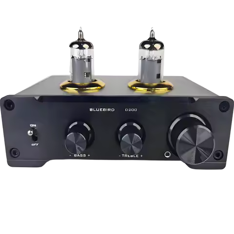 D200 Vacuum Tube Preamplifier 6J1 6K4 Vacuum Tubes Treble and Bass Adjustment Dual NE5532 Op Amp Chi