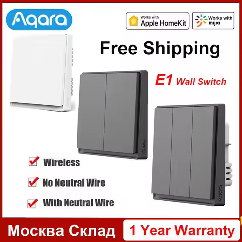 Aqara E1 Wall Switch Smart Wireless Switch Zigbee 3.0 Neutral Zero Fire Wire Light Switch Work with 