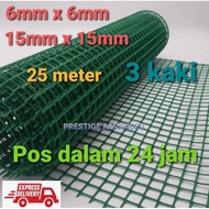 3ft x 25m 1 roll Halang Kucing Masuk Jaring Pagar Plastik Hijau/ Jaring Hijau / Green PVC Square Net PVC Mesh