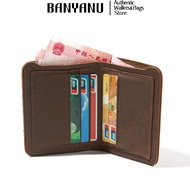 BANYANU Dompet Kulit Lelaki Pemegang Kad Dompet Lelaki Berjenama Dompet Pendek Menegak Beg Tangan Le