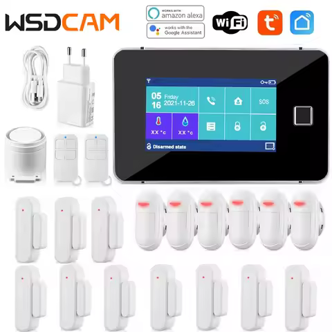 WSDCAM Tuya WiFi GSM Home Security Protection Smart Alarm System Burglar kit Motion Sensor Remote Co