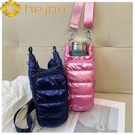 HEJOU Water Bottle Holder, Nylon Down Water Bottle Carrier Bag, Universal Waterproof Adjustable Fron