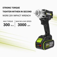 [WORX PROFESSIONAL TOOL] WORX WU279 20V Li-ion Brushless Impact Wrench (Professional Power Tools - G