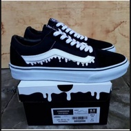 PROMO SEPATU SEKOLAH PRIA WANITA VANS OLD SKOOL MOTIF LUMER HITAM PUTIH AUTENTIC CLASIK SEPATU KETS 