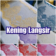 Kening Langsir/ Anak Langsir / Border Lace Sulam 43cm Sheer Renda Fabric