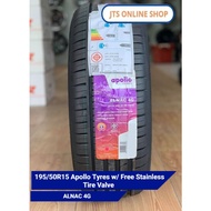 195/50R15 Apollo Tyres ALNAC 4G w/ Free Stainless Tire Valve