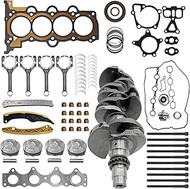 G4FD 1.6L Engine Rebuild Overhaul Kit w/Crankshaft & Connecting Rods & Timing Chain Kit Replacement 