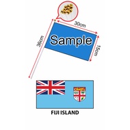 Fiji Island Hand Flag With Stick (15x30cm)/ Bendera Tangan Dunia Fiji Island (15x30cm)