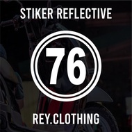 WHITE 76 NUMBER CUTTING STICKER