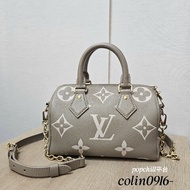 [ 經典好物❣️] LV斑鳩灰奶油白Speedy20金釦手提斜背
