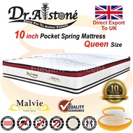 Dr.Alstone Malvie Pocket Spring 10inch Mattress (Single/S.Single/Queen/King) Tilam Plush Top Natural Spinal Alignment