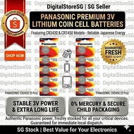 ​[SG Stock] Panasonic Premium 3V Lithium Coin Cell Batteries CR2430 / CR2450 (5 Pcs) | Genuine Panas