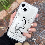 เคสโทรศัพท์แบบตามที่ต้องการออกแบบมือจับของคู่รัก รูปหัวใจ ชื่อ ตัวอักษร ประโยคสั้น ๆ เคสโทรศัพท์แบบบ