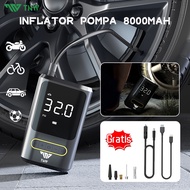 TNW Car Air Pump Tire Inflator Portable Pompa Ban Mobil dan Motor Mini Pompa Angin Elektrik 8000mAh