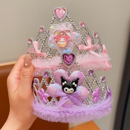 Ikat kepala hari jadi jepit rambut kristal ungu aksesori rambut puteri mahkota budak perempuan