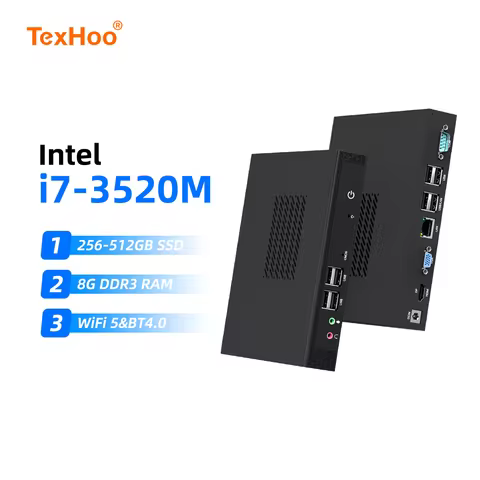 TexHoo Mini PC Intel i3/i5/i7 ITX Portable PC Win 10 Pro 8GB DDR3L 256GB SSD Dual-Band WiFi+BT 4K@60