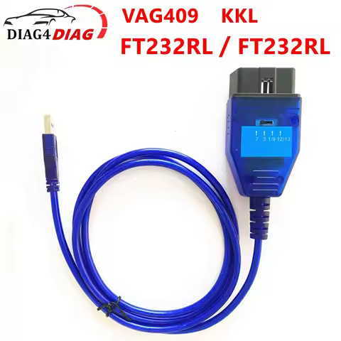 FTDI VAG409 FT232RL Chip For Fiat FTDI FT232RQ OBD2 Ecu Scanner ​VAG 409.1 For OBD2 USB Interface Di