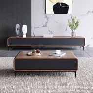 Ready Stock tv console Straw Nordic Living Room cabinet Modern Minimalist Coffee Table Combination Set High-Foot Style Integrated Floor Uz