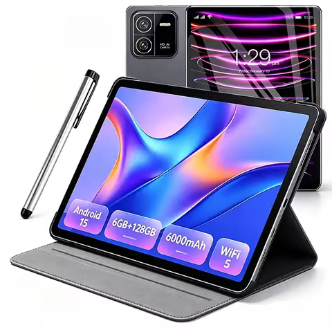 2026 Android 15 Tablet 10.1 Inch Octa-Core Processor 6GB RAM 128GB ROM 6000mAh Battery Dual Band 2.4