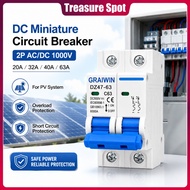 DC Miniature Circuit Breaker 2pole 2P Reversible Miniature Breaker Solar Breaker