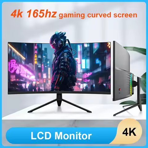 34 Inch Curved UltraWide QHD 3440x1440 165Hz Gaming Monitor for PC Laptop Desktop with Borderless De