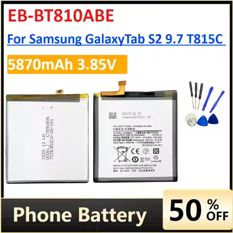 EB-BT810ABE 5870mAh 3.85V Replacement Battery for Samsung Galaxy Tab S2 9.7 SM-T810 T813 T815C T817A