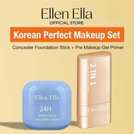 Ellen Ella Foundation Stick Hydrating Primer Cream Set Full Coverage Super Dewy Finish Combo
