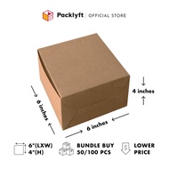 Packlyft 50/100pcs Cake Box Non-Window 6"x6"x4"