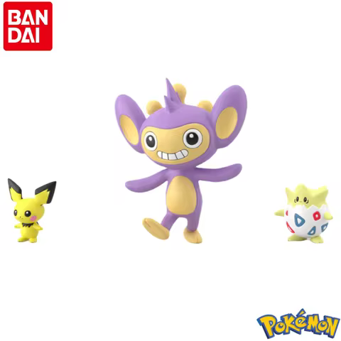 In Stock Original Bandai Pichu Aipom Togepi 100% Genuine Figurine Model Ornaments Statue Holiday Gif