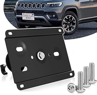 No Drill Tow Hook License Plate Mount Relocator Bracket Kit with Anti-Theft Security Compatible with