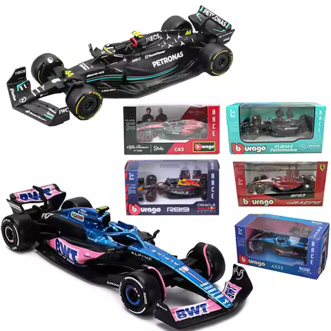 Bburago 1/43 Diecast Car RedBull Rb19 Ferrarii Leclerc Alpine 10# Pierre Mercedes Petronas W14 2023 