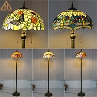 Huijing Tiffany 53cm Butterfly Grape Floor Lamp Retro Hotel Guest Room Nordic Furniture Bedroom Hous