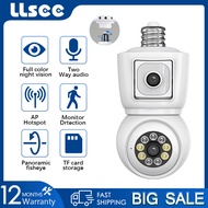 LLSEE ICSEE 4MP Dual Lens Lampholder PTZ Camera WIFI Wireless Phone Connection CCTV Motion Tracking IP Camera Monitoring 360 Night Vision Bidirectional Audio