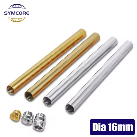 Gold Silver Doameter 16mm Straight Pipe With M10 Inner Thread Floor Lamp At Both Ends Connected To T