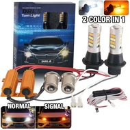2Pcs Signal & Daylight (2 Mode) LED DRL Light Bulb Lampu T20 1156 Car Kereta Light