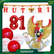 MERAH Indonesian Independence Day Balloon Package 81 2026 Red and White Foil Curtain Banner Set Late