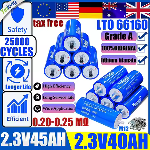 100% original yinlong 2.3V 40AH 45AH Lithium titanate lto 66160 Battery 10c 12V 24V 48V Electric Boa
