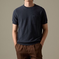 TWENTYSECOND เสื้อยืดแขนสั้นผ้า Knit รุ่น Brandon Knit Cotton Tee - กรม / Navy