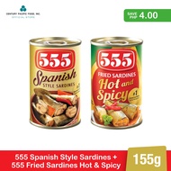 555 Sardines Spanish Style 155g + 555 Fried Sardines Hot & Spicy 155g